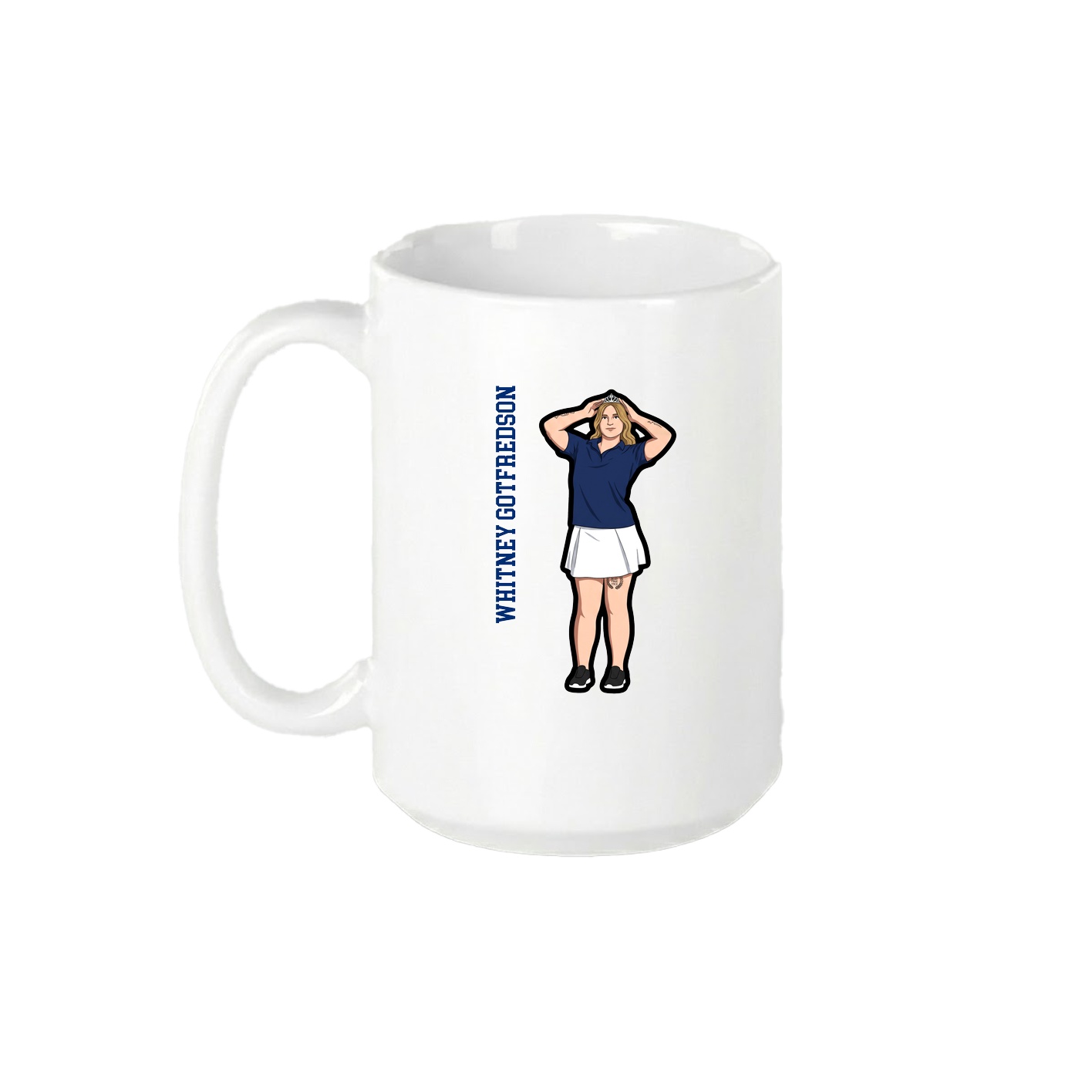 15oz Coffee Mug — Name Vertical in White