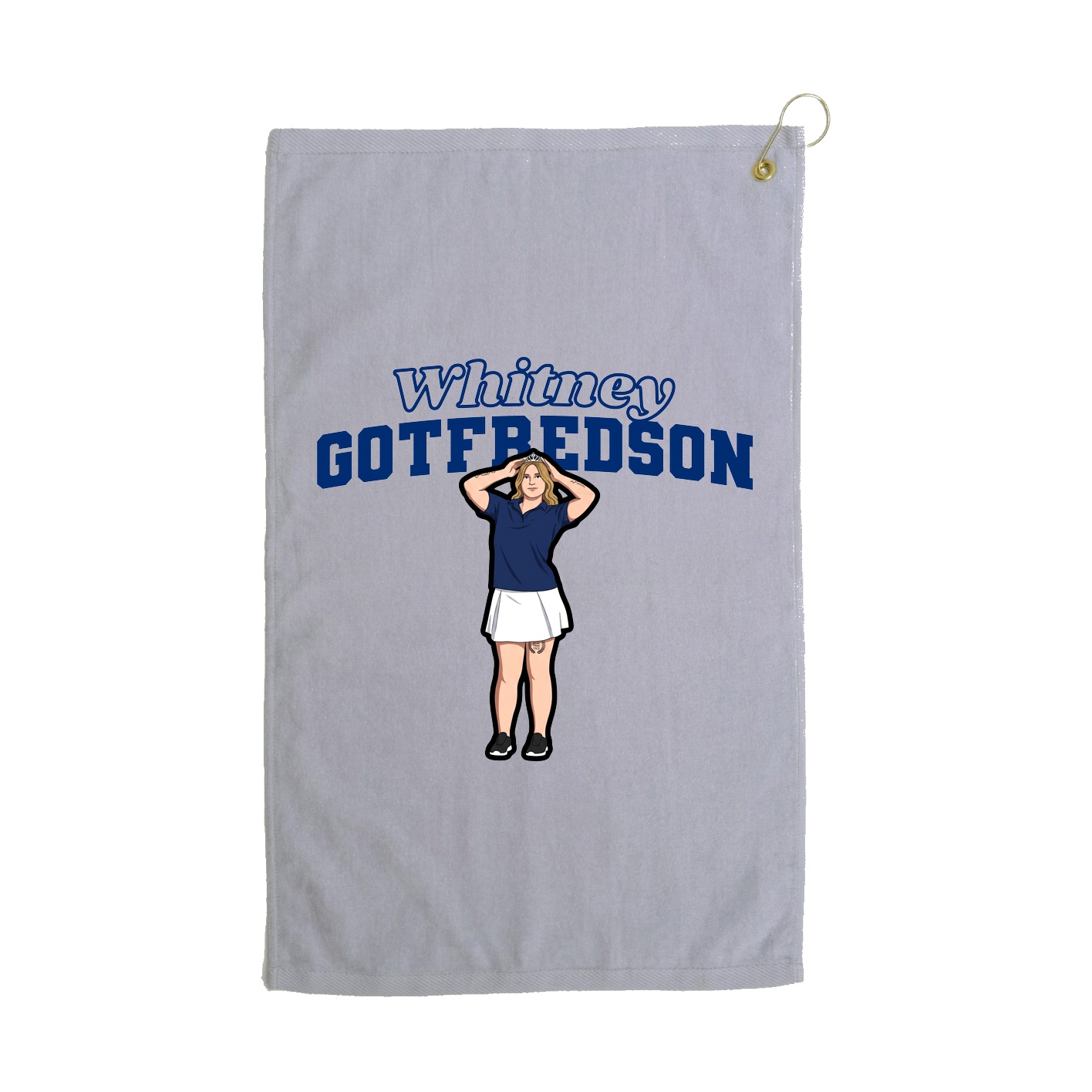 Golf Towel — Name Arch in Grey