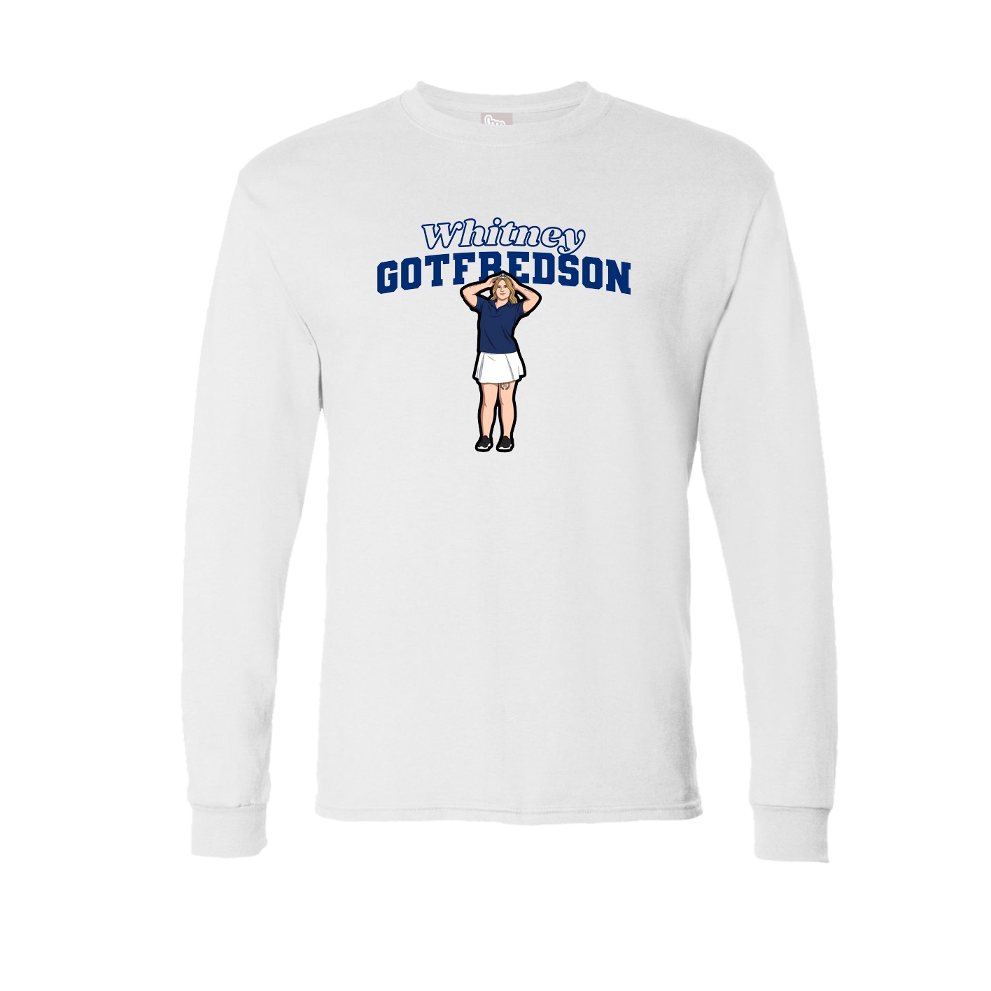 Long Sleeve Tee — Name Arch in White