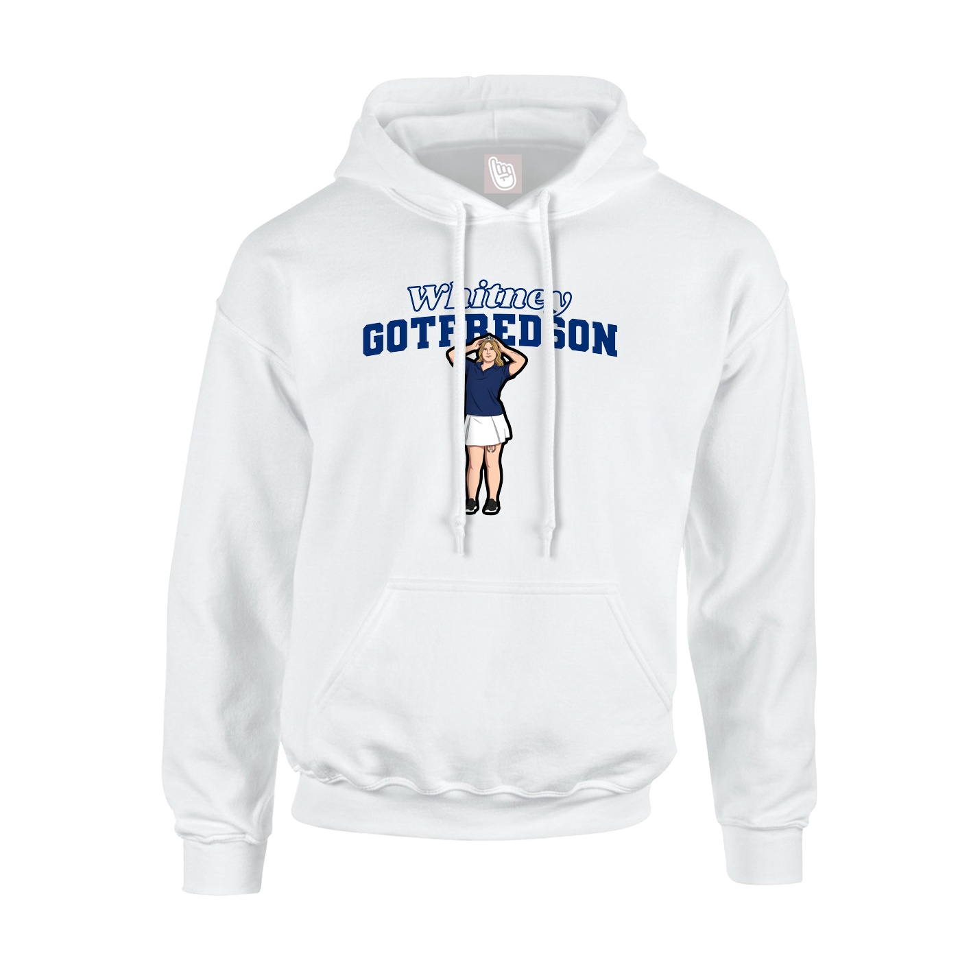 Youth Hoodie — Name Arch in White