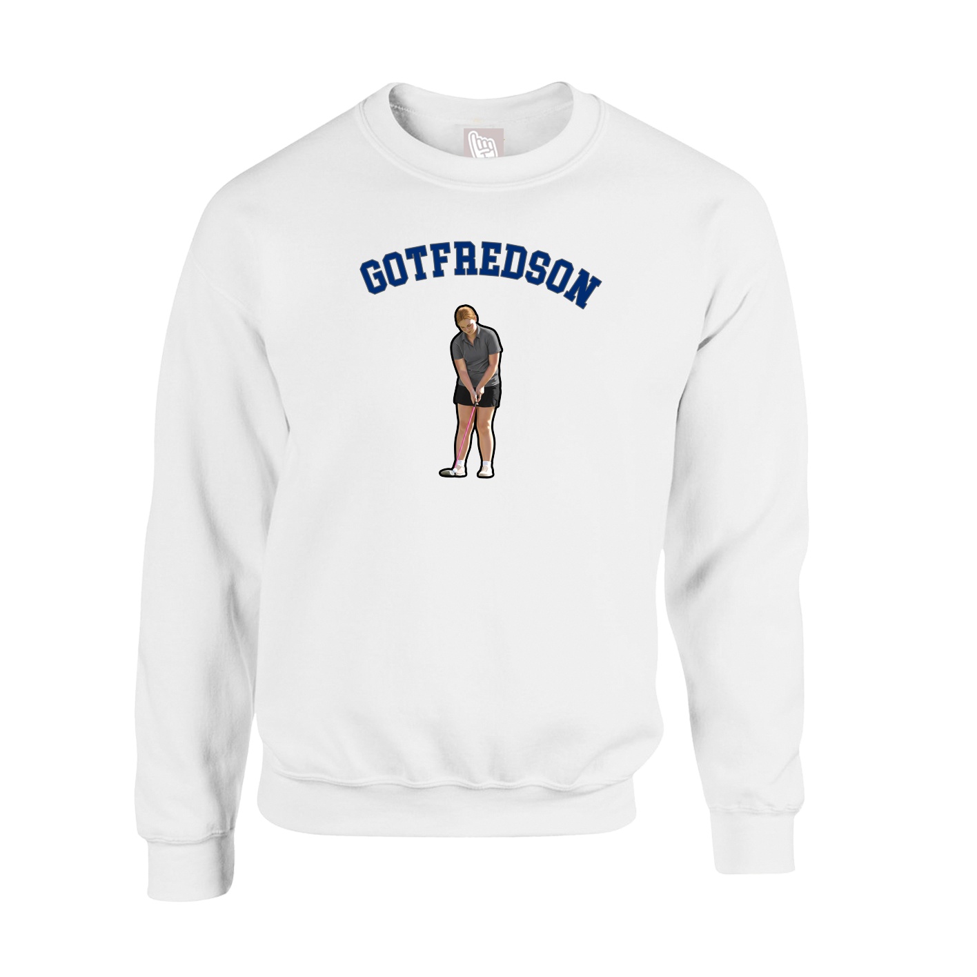 Fleece Crew — Shirsey Arch in White