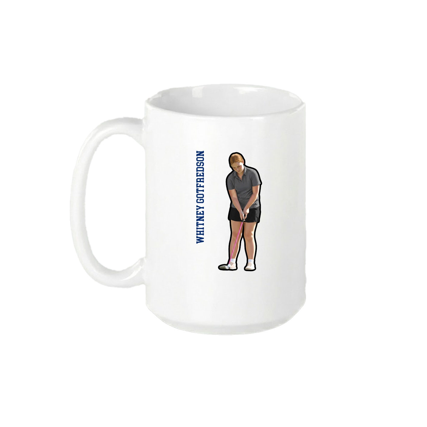 15oz Coffee Mug — Name Vertical in White