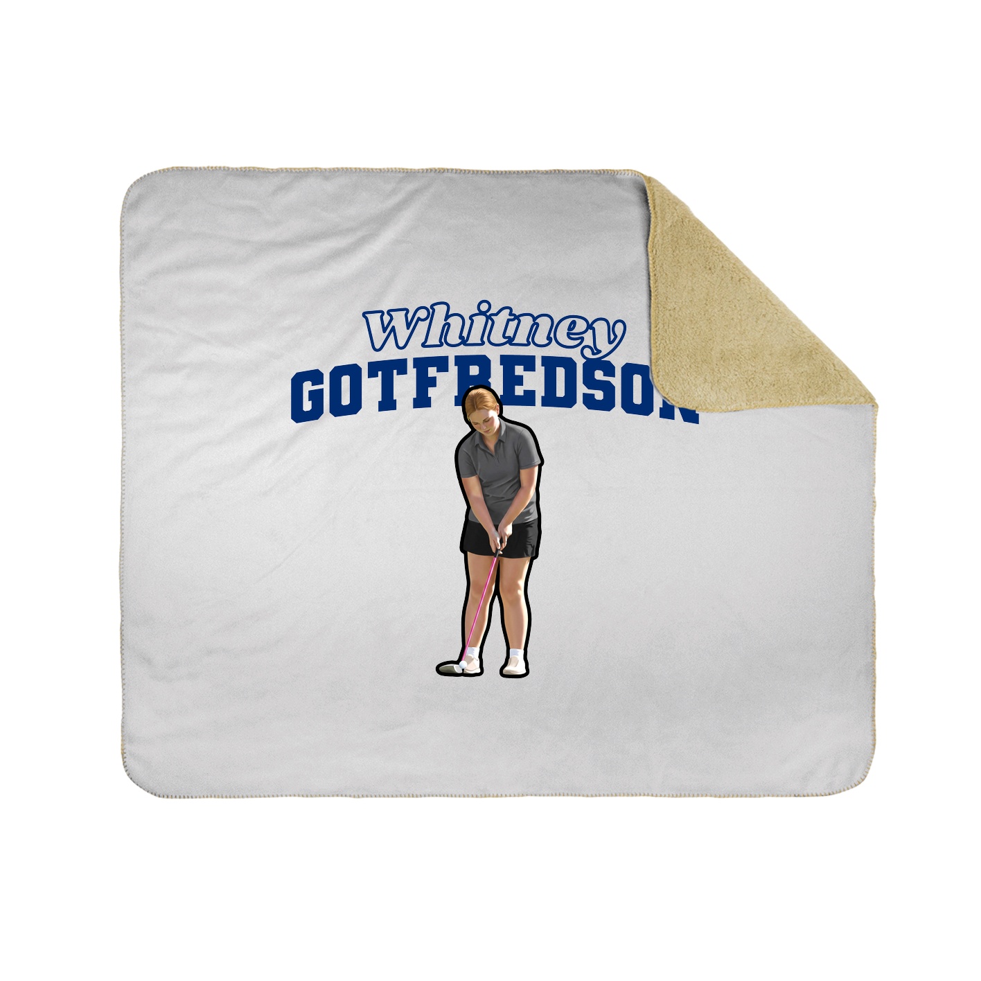 Throw Blanket — Name Arch in White