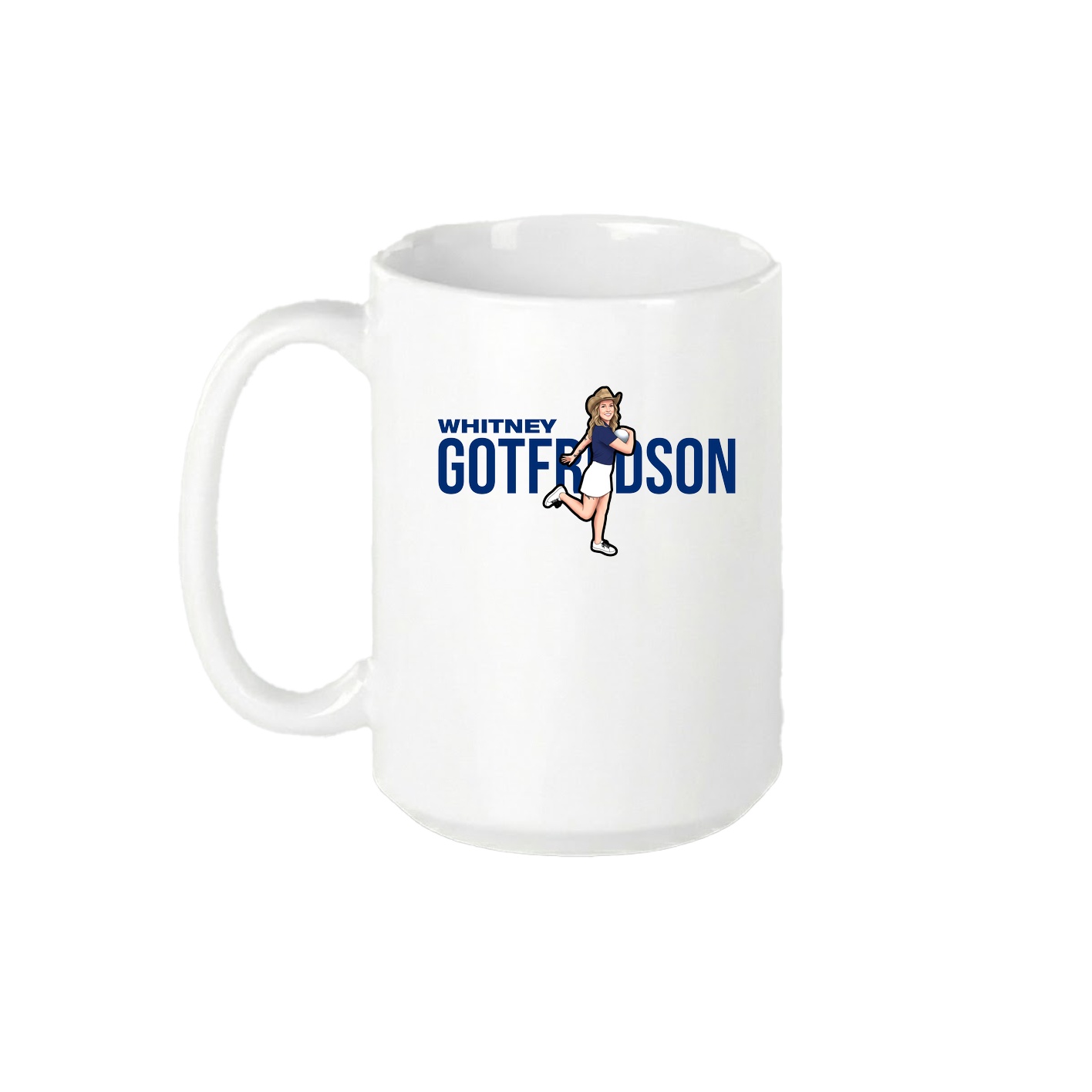 15oz Coffee Mug — Player Name in White
