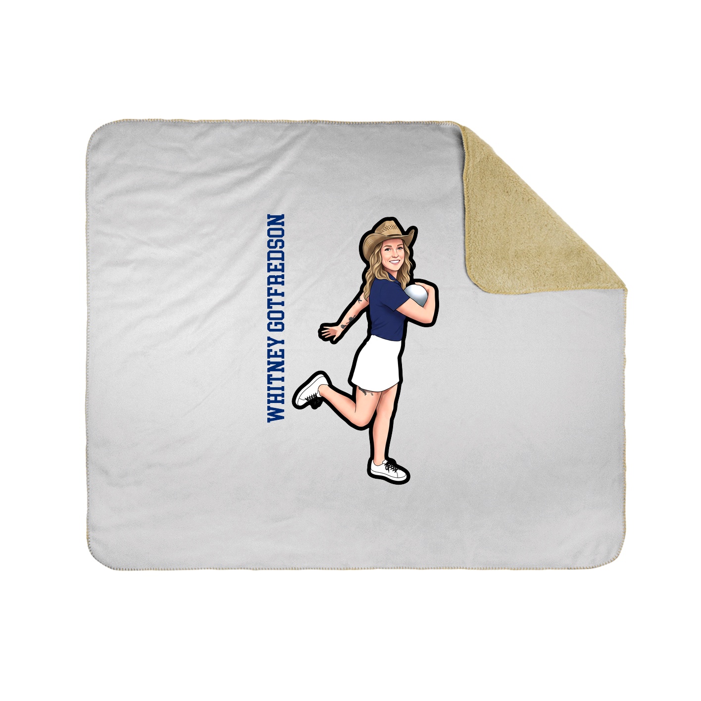 Throw Blanket — Name Vertical in White