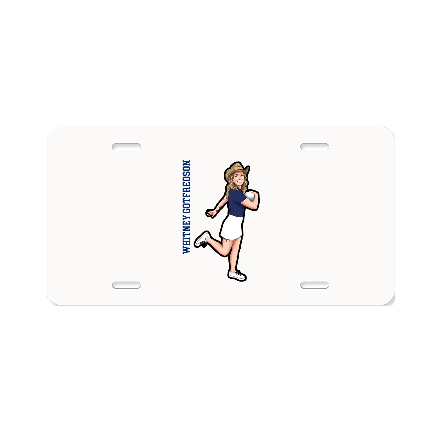 License Plate — Name Vertical in Classic