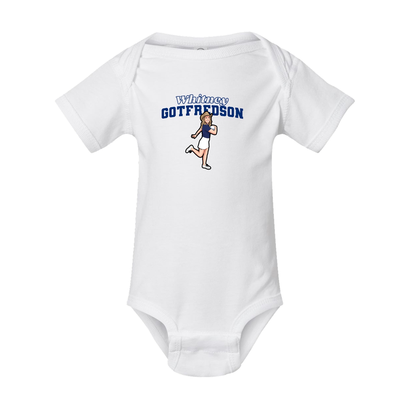 Baby Onesie — Name Arch in White