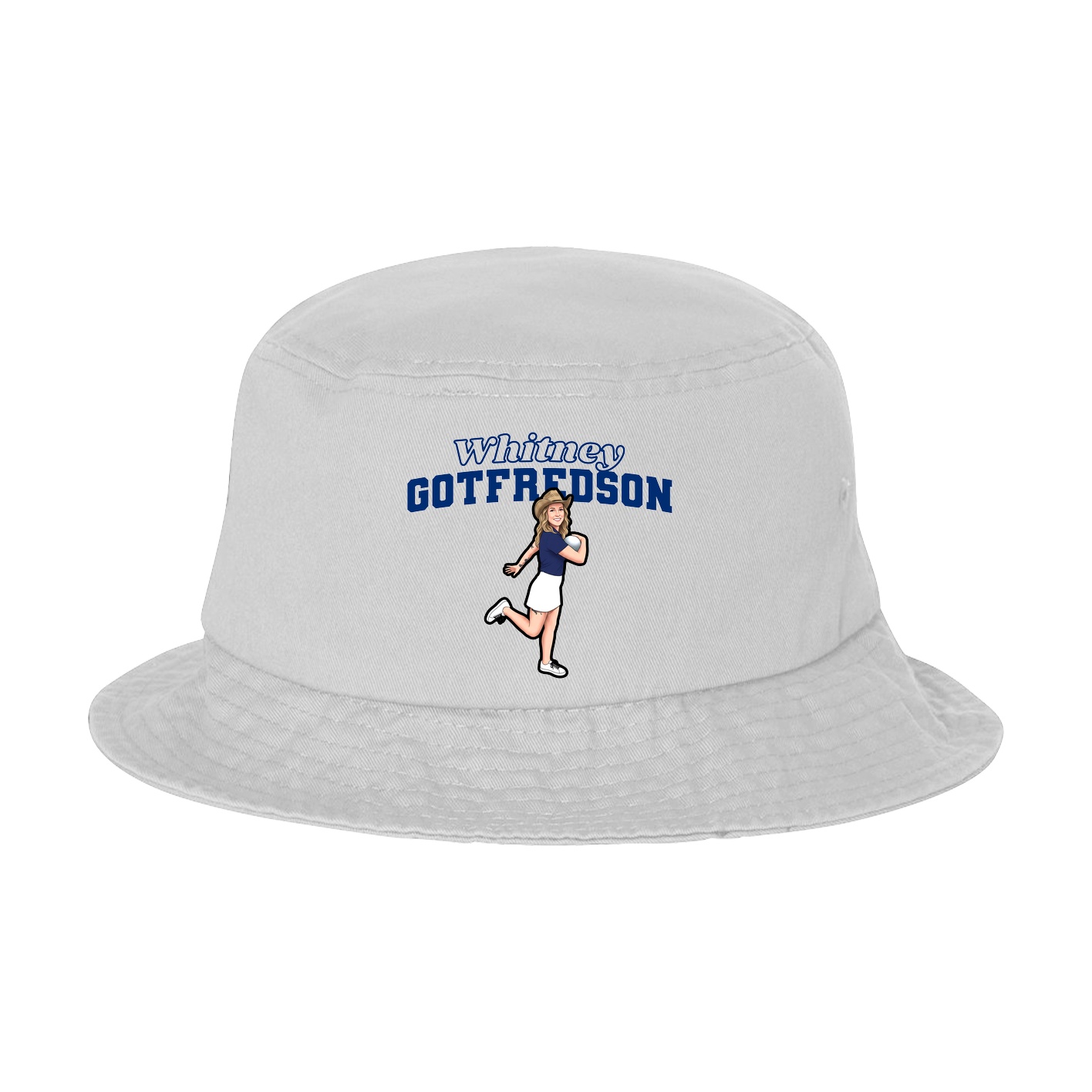 Bucket Cap — Name Arch in White