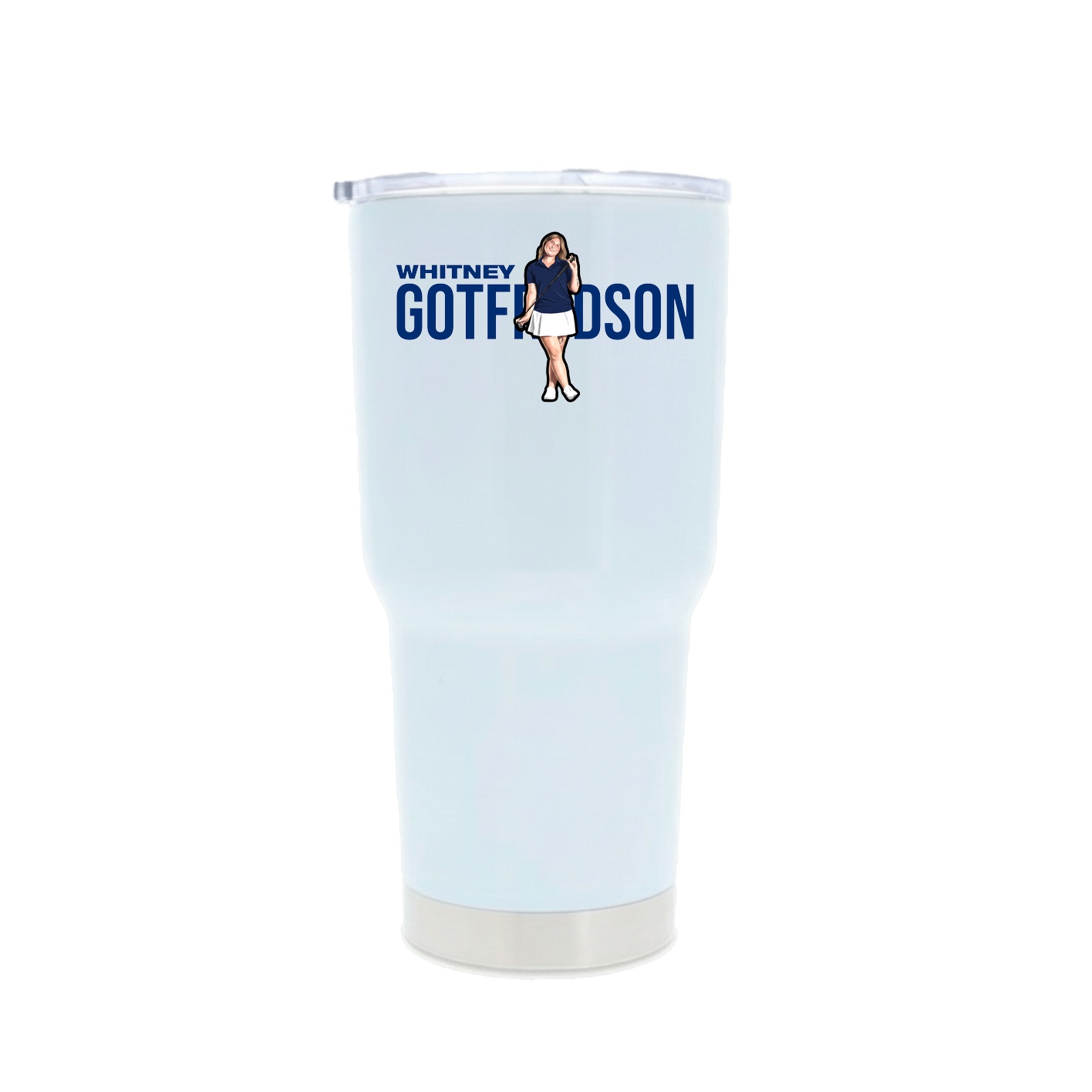 30oz Stainless Steel Tumbler — Player Name in White