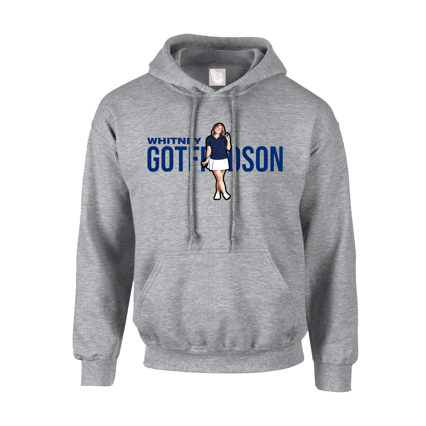 Hoodie — Player Name in Grey