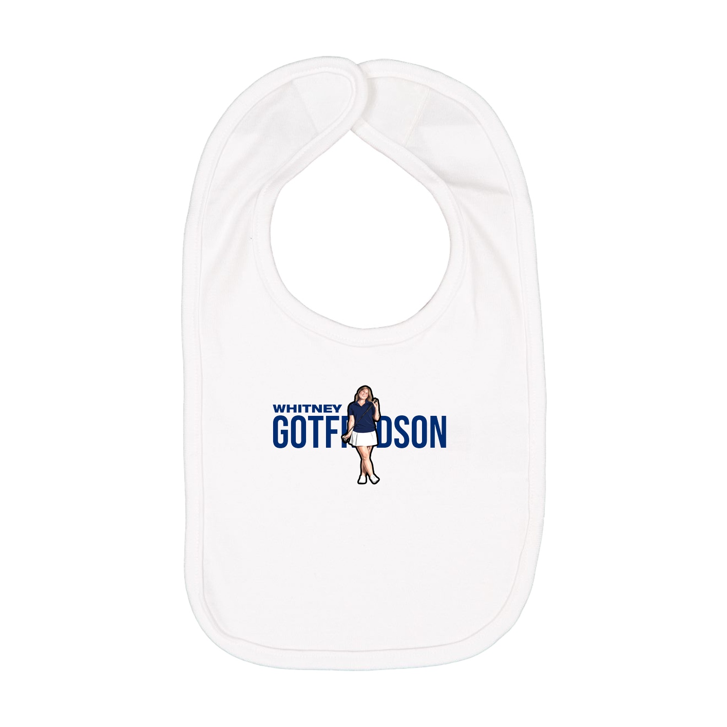 Infant Bib — Player Name in White