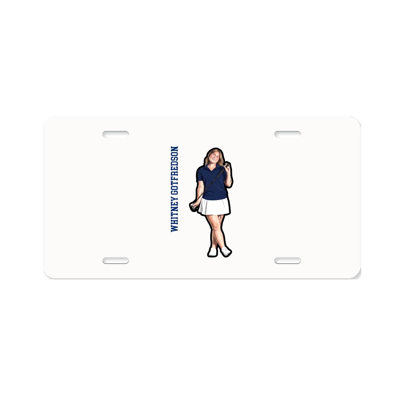 License Plate — Name Vertical in Classic