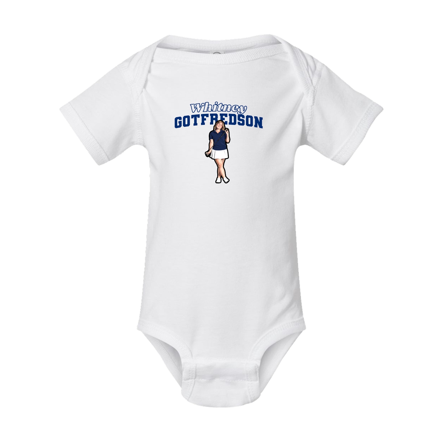 Baby Onesie — Name Arch in White