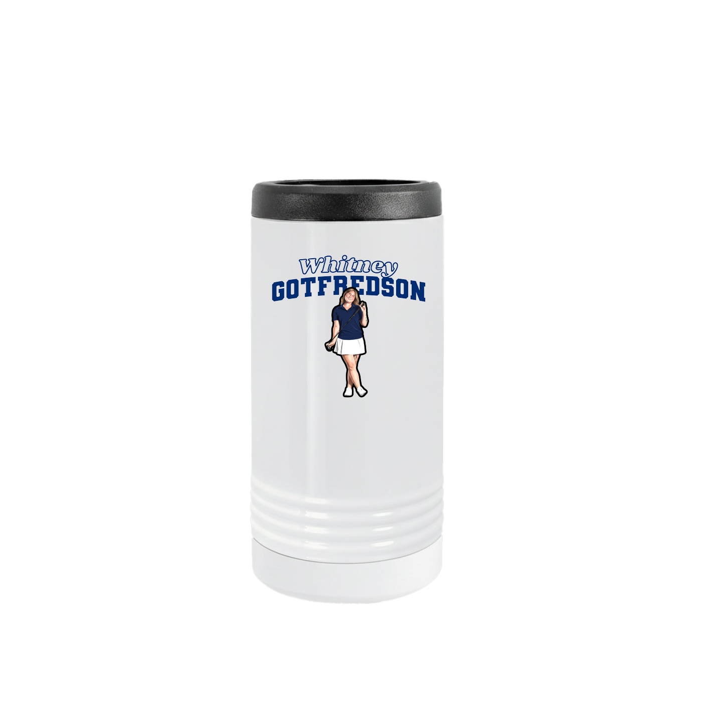 Slim Beverage Holder — Name Arch in White