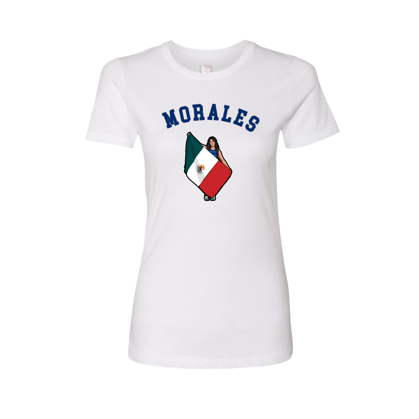 Fitted Women's Tee — Shirsey Arch in White