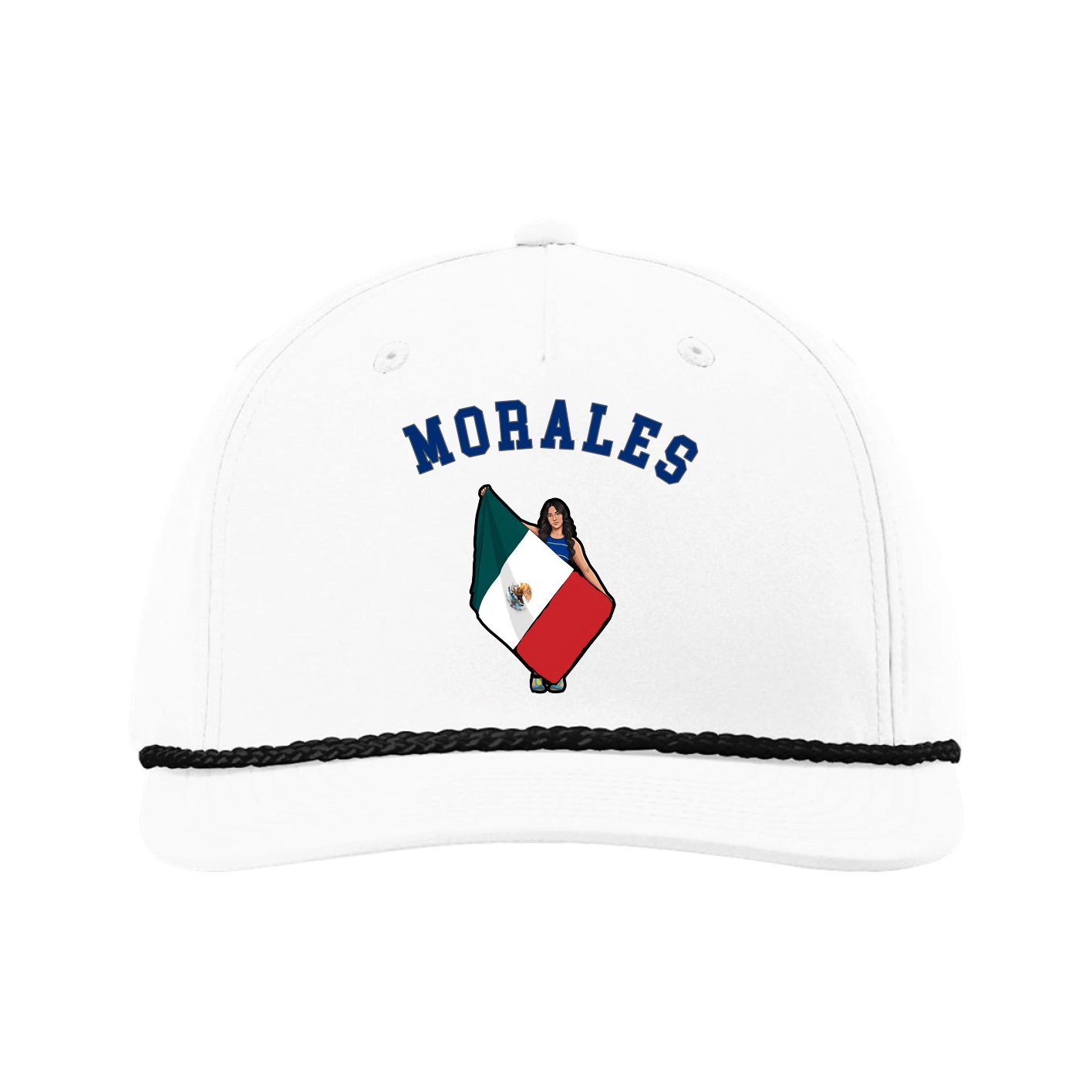 Five-Panel Classic Rope Cap — Shirsey Arch in White