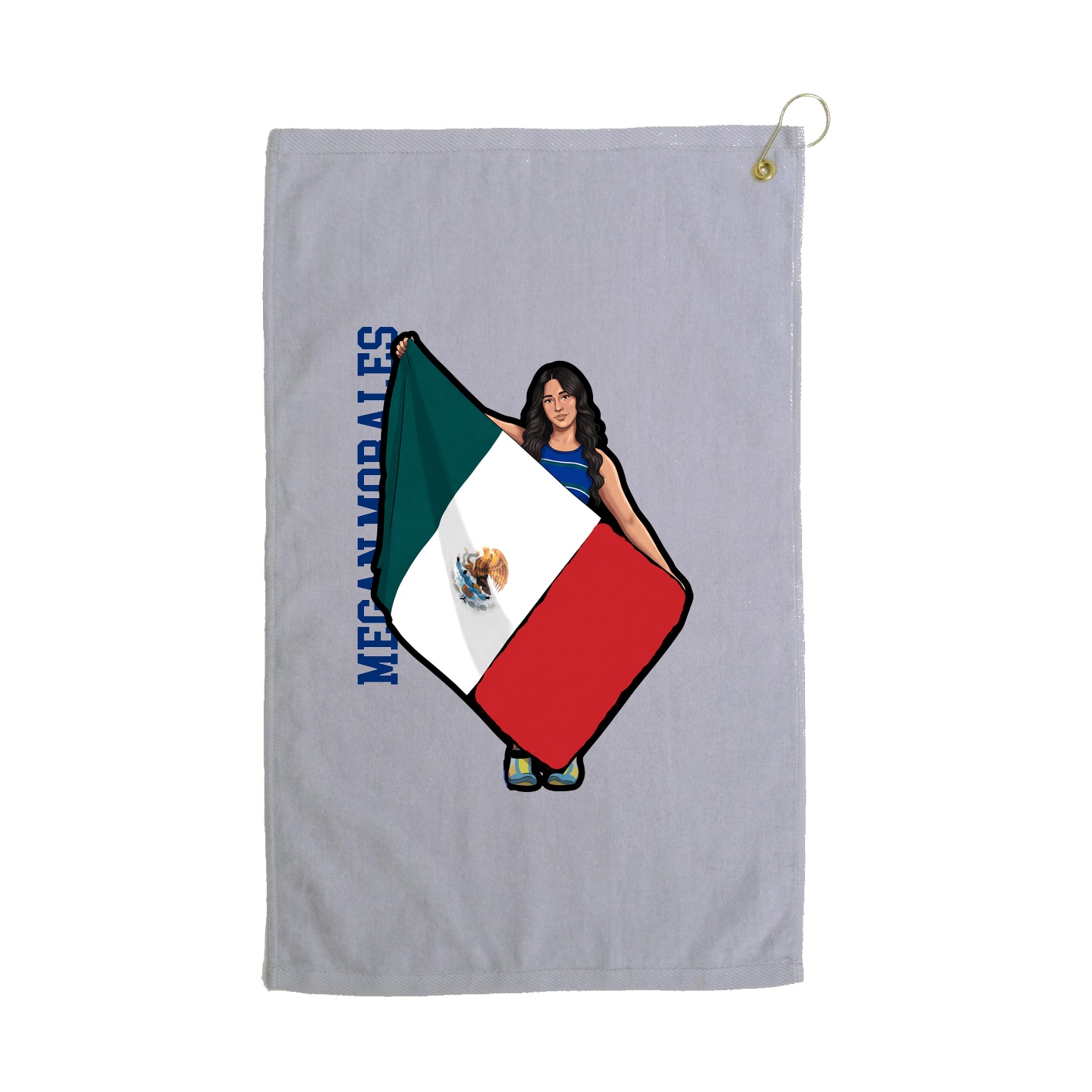 Golf Towel — Name Vertical in Grey