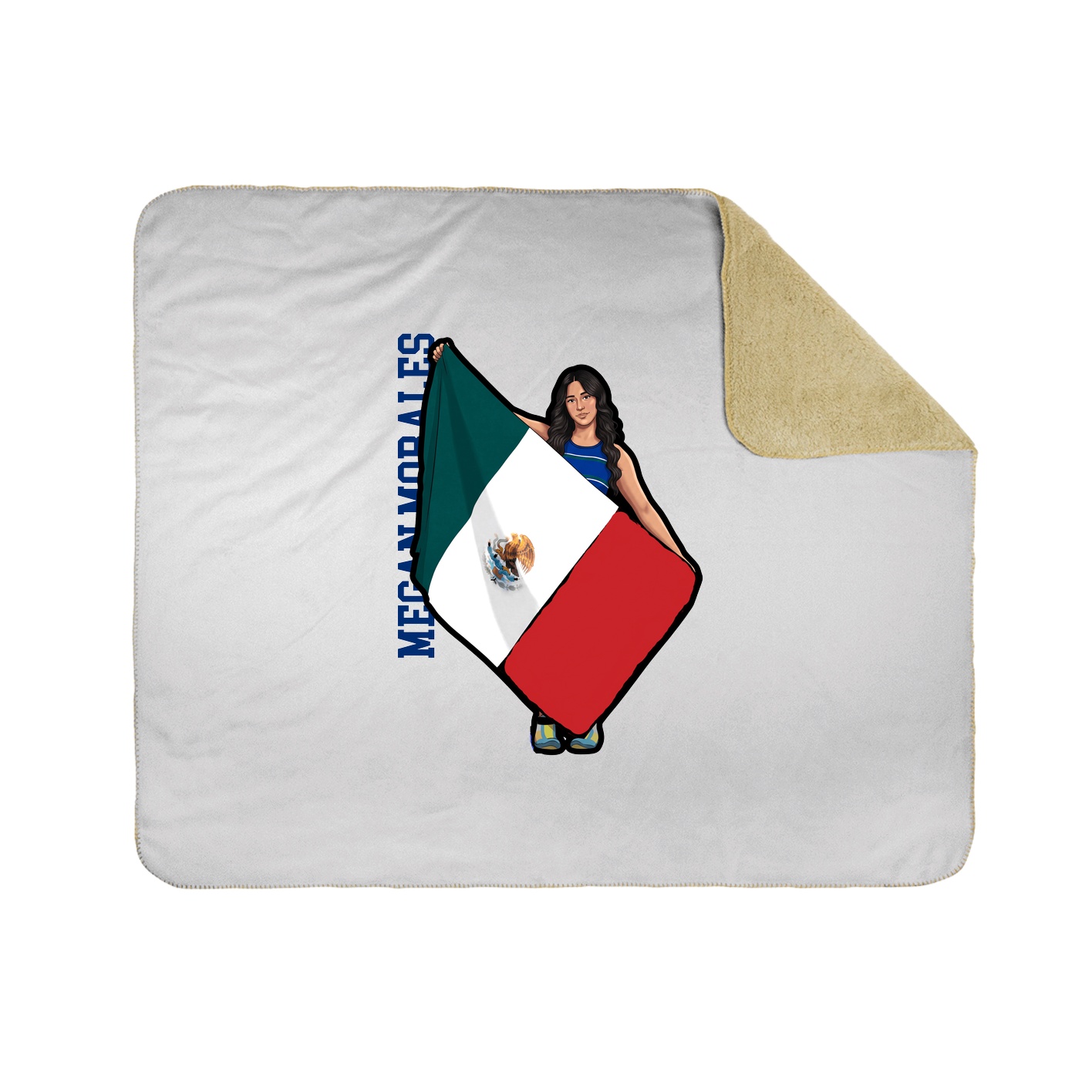 Throw Blanket — Name Vertical in White