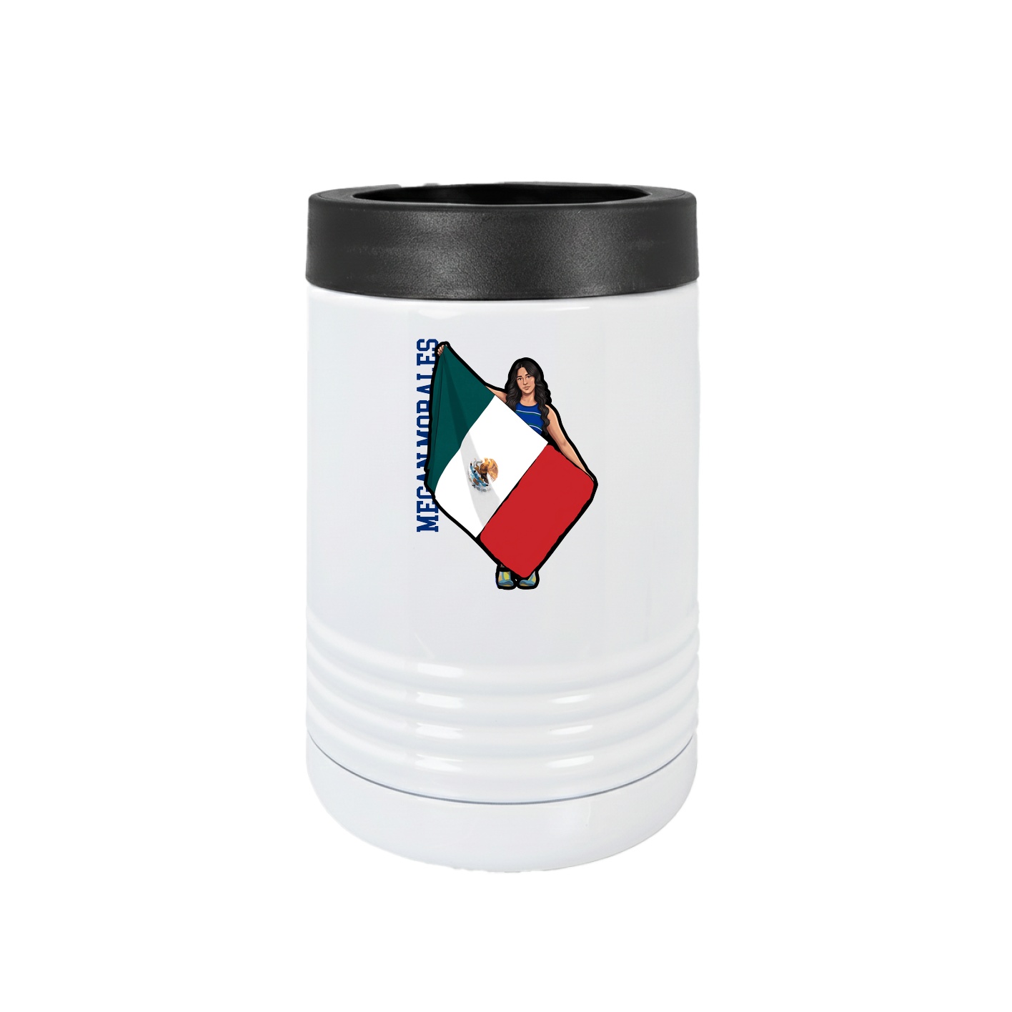 Beverage Holder — Name Vertical in White