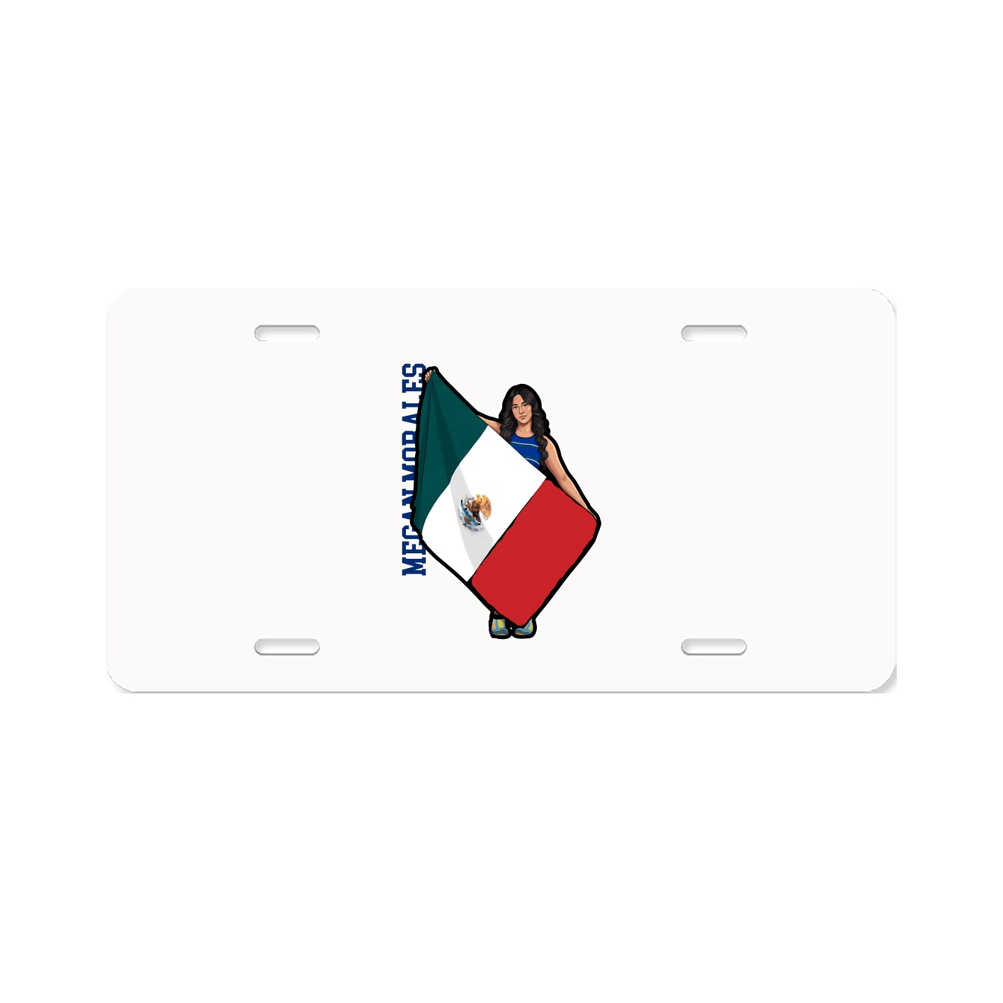 License Plate — Name Vertical in Classic