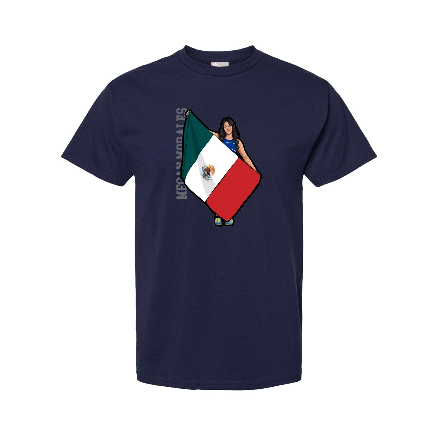 Tee — Name Vertical in Navy