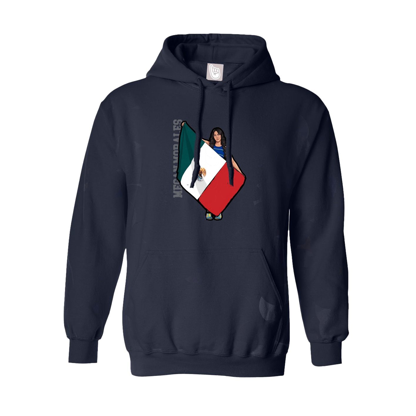 Youth Hoodie — Name Vertical in Navy