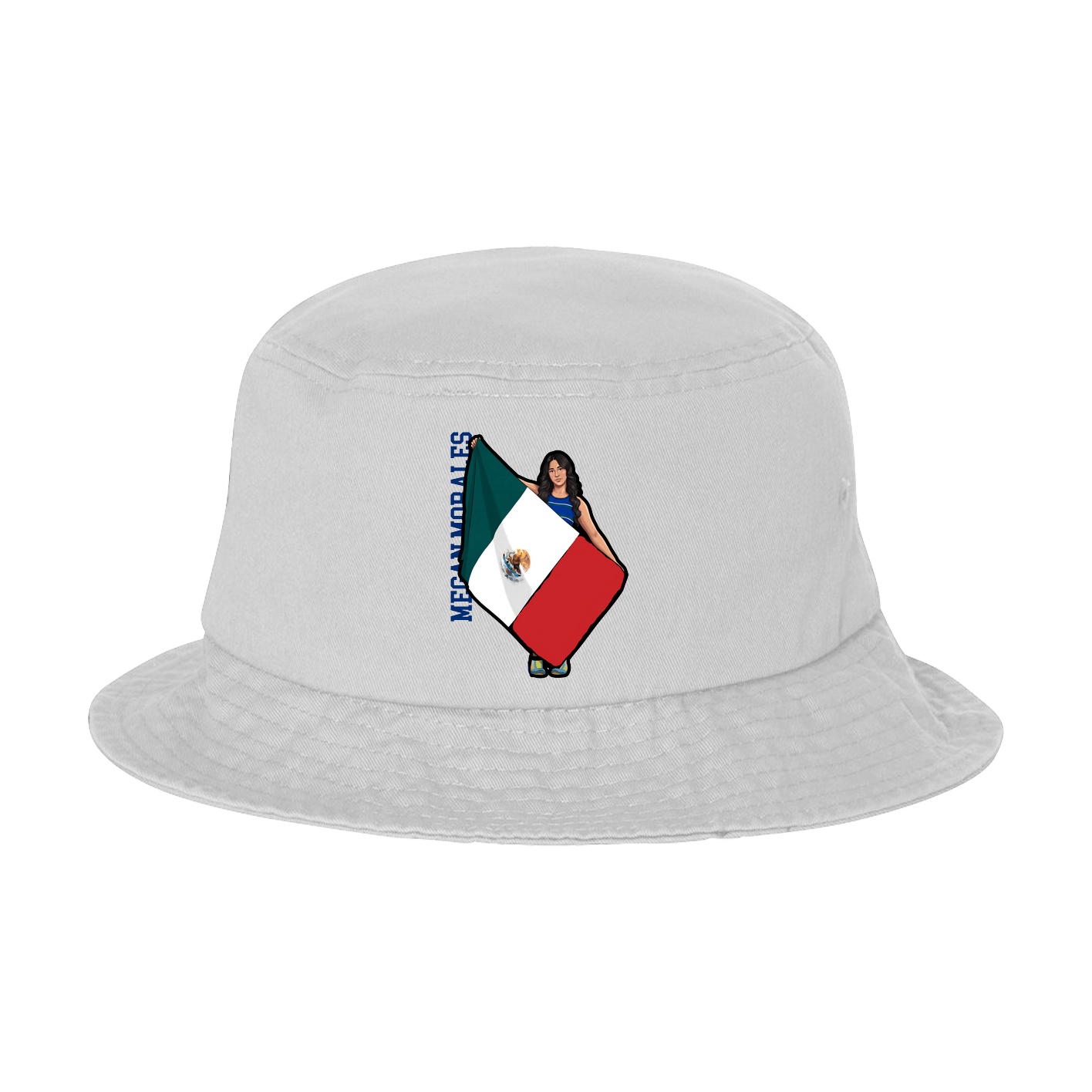 Bucket Cap — Name Vertical in White