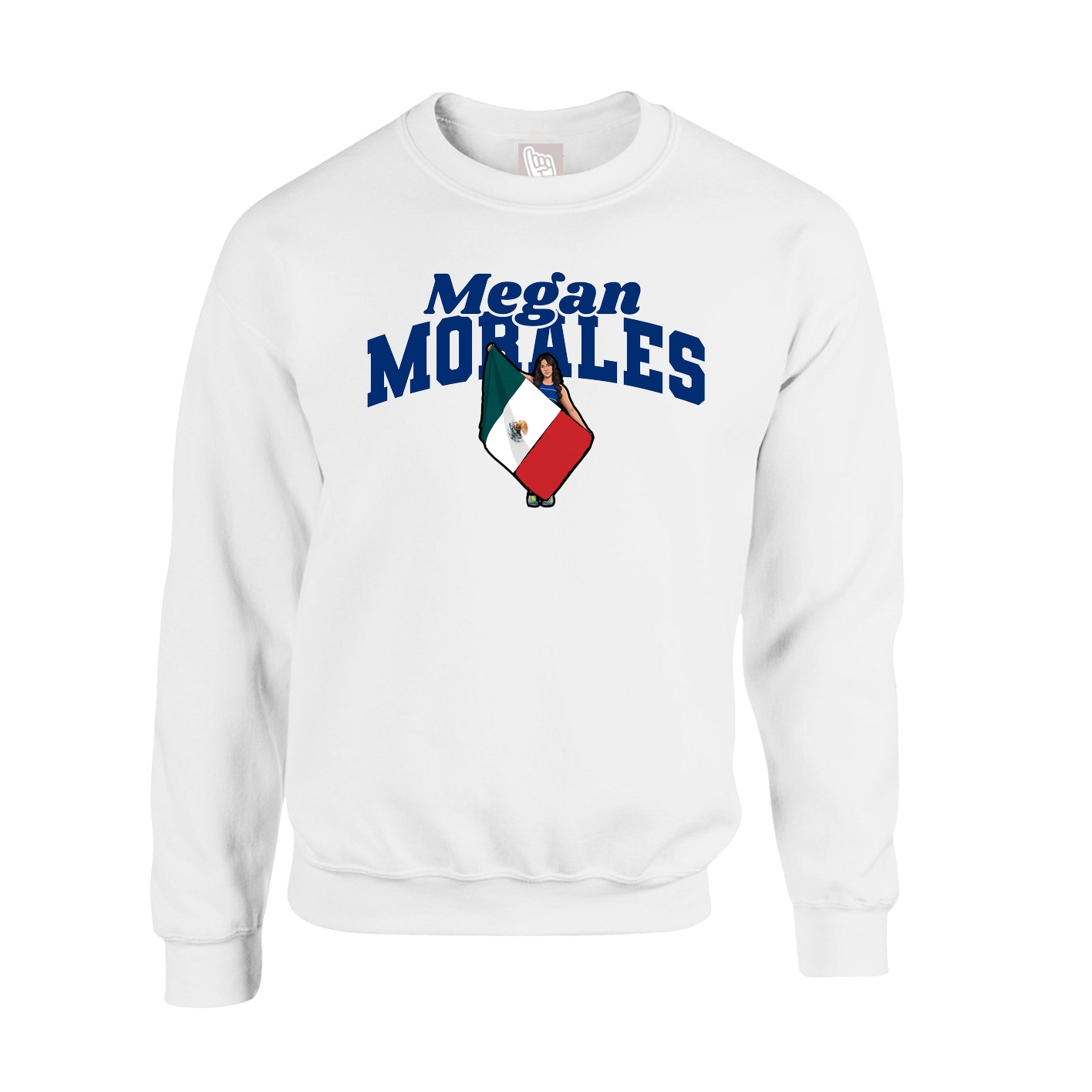 Fleece Crew — Signature Arch in White