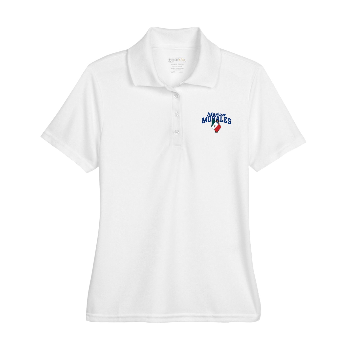 Womens Performance Polo — Signature Arch in White