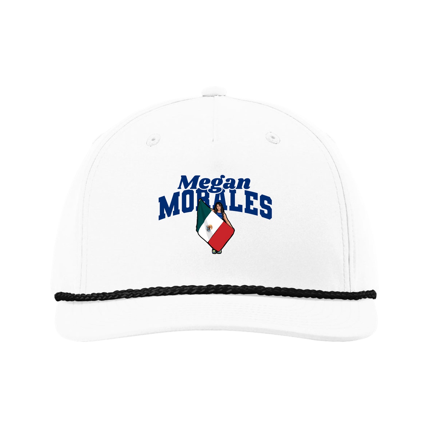 Five-Panel Classic Rope Cap — Signature Arch in White