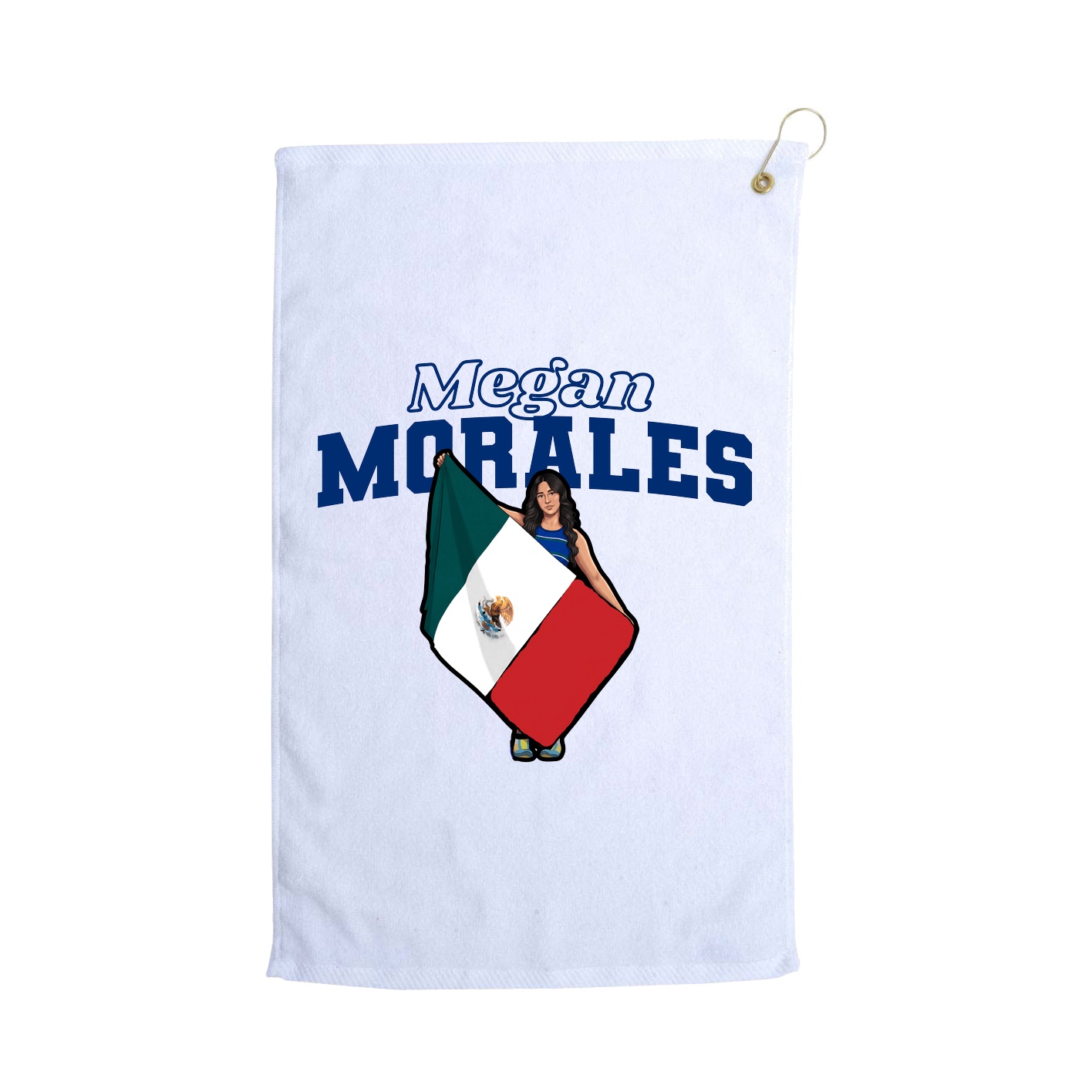 Golf Towel — Name Arch in White