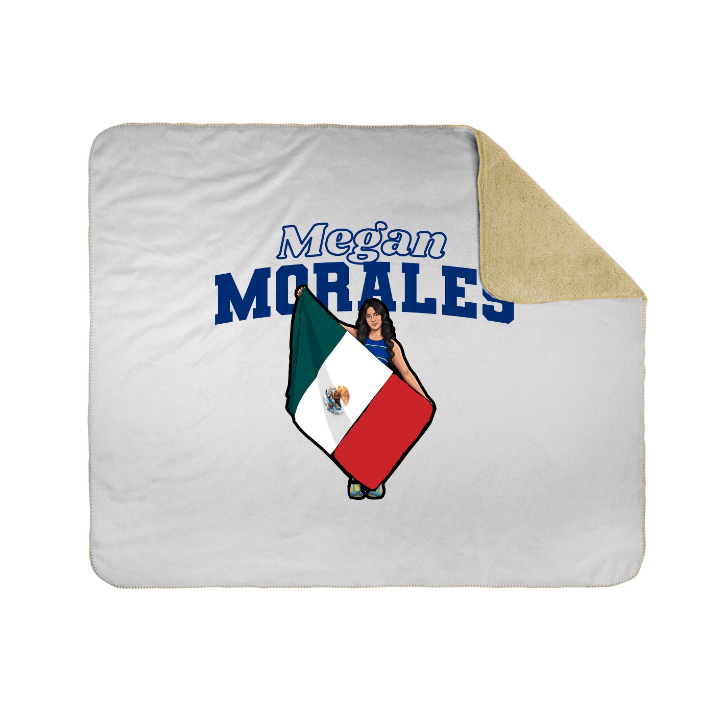 Throw Blanket — Name Arch in White