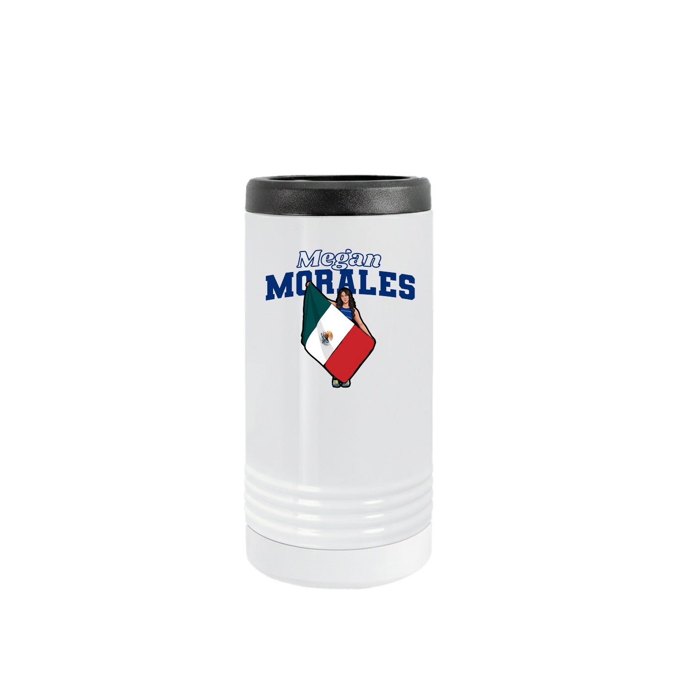 Slim Beverage Holder — Name Arch in White