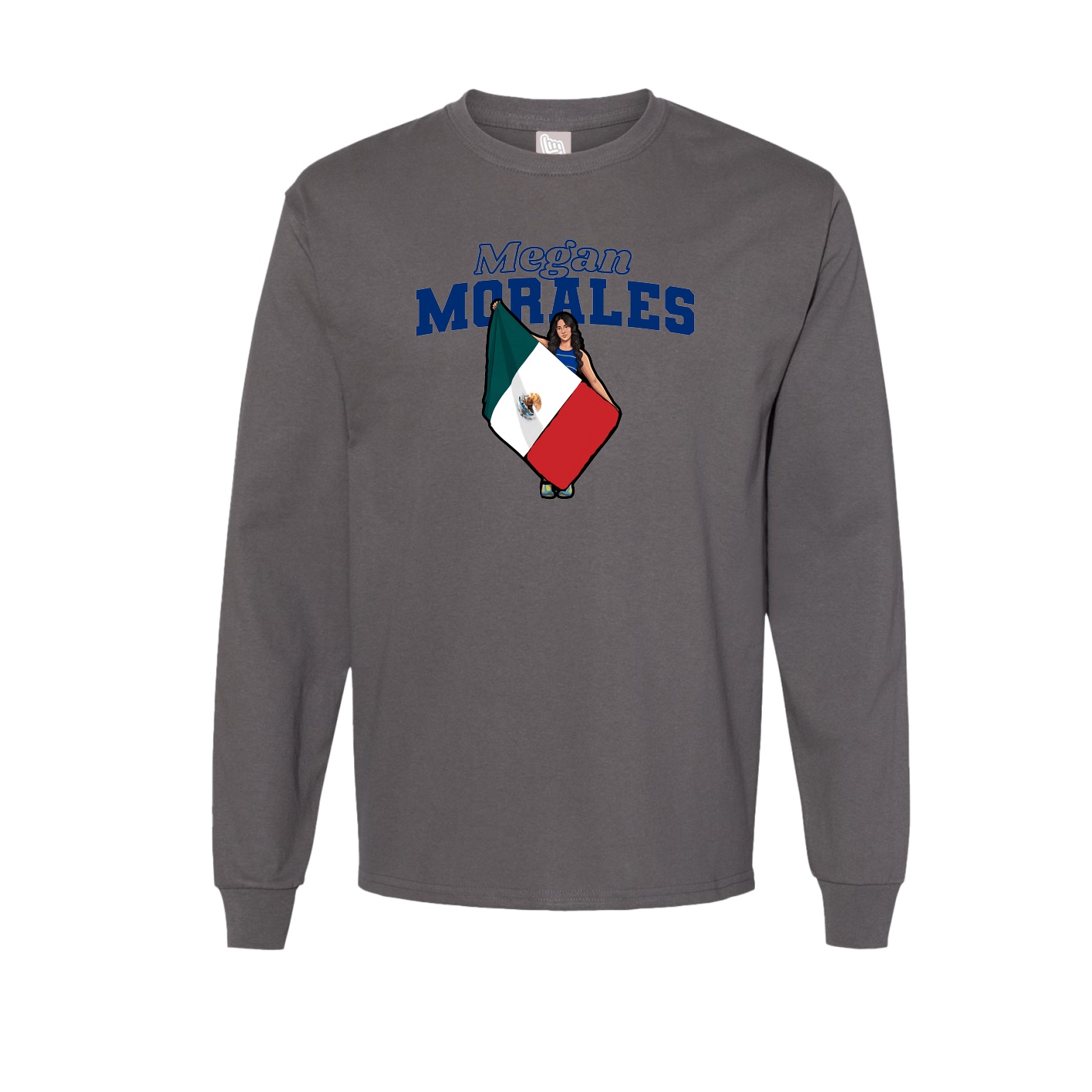 Long Sleeve Tee — Name Arch in Grey