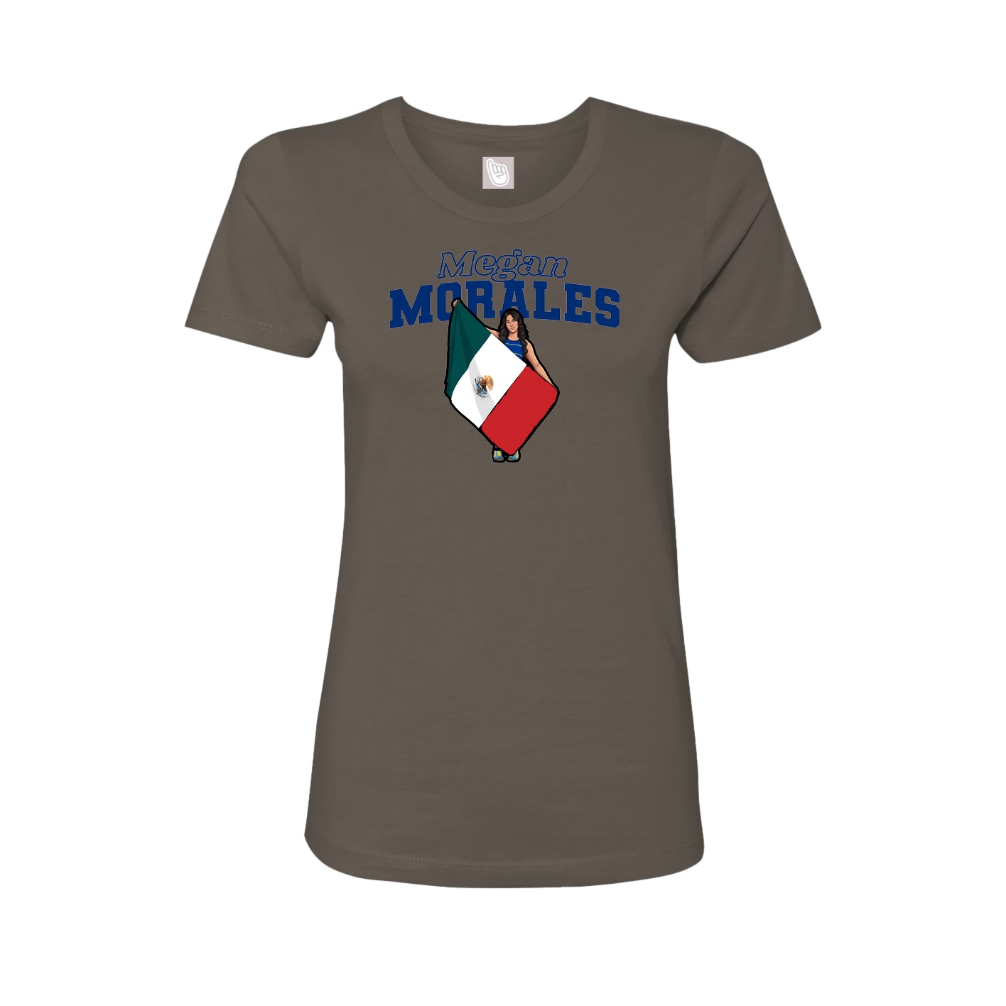 Fitted Women's Tee — Name Arch in Grey