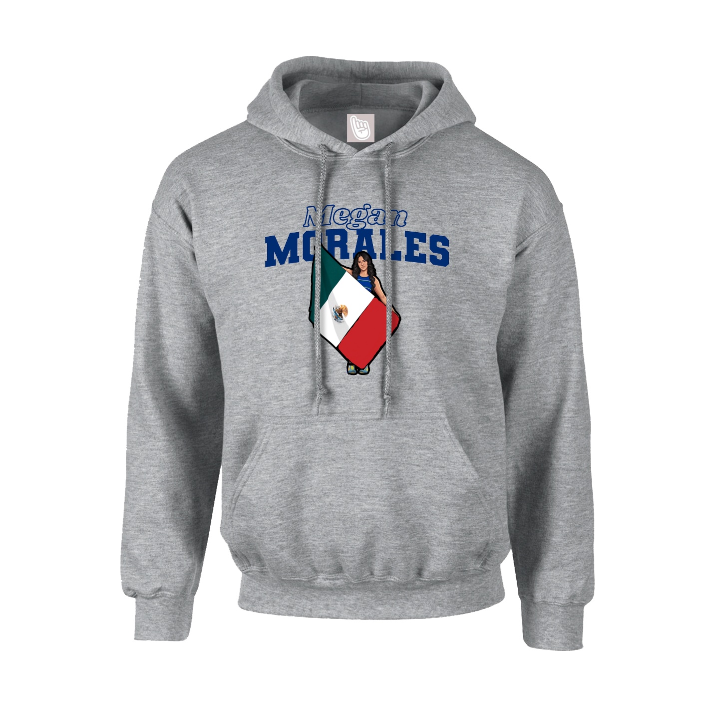 Youth Hoodie — Name Arch in Grey