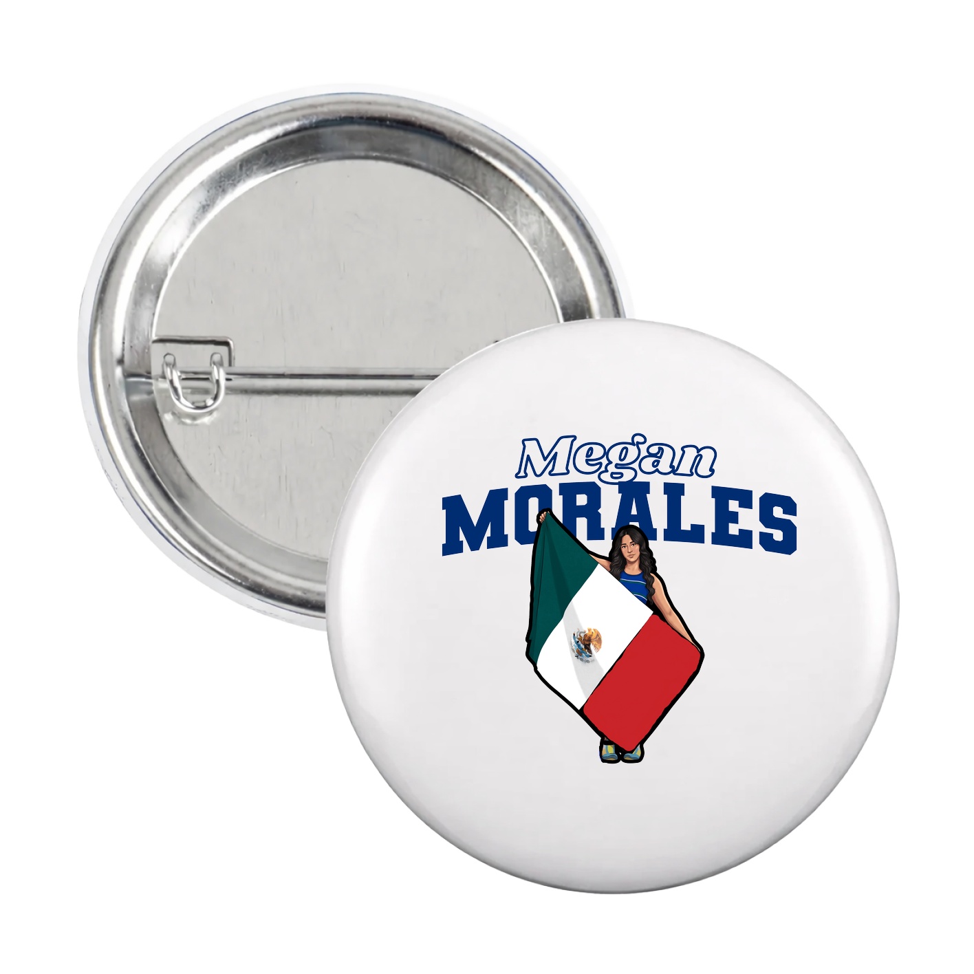 Game Day Button — Name Arch in White
