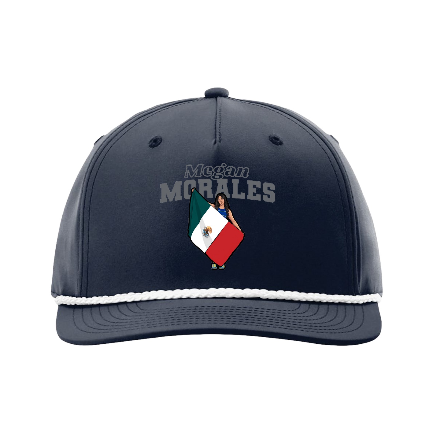 Five-Panel Classic Rope Cap — Name Arch in Navy