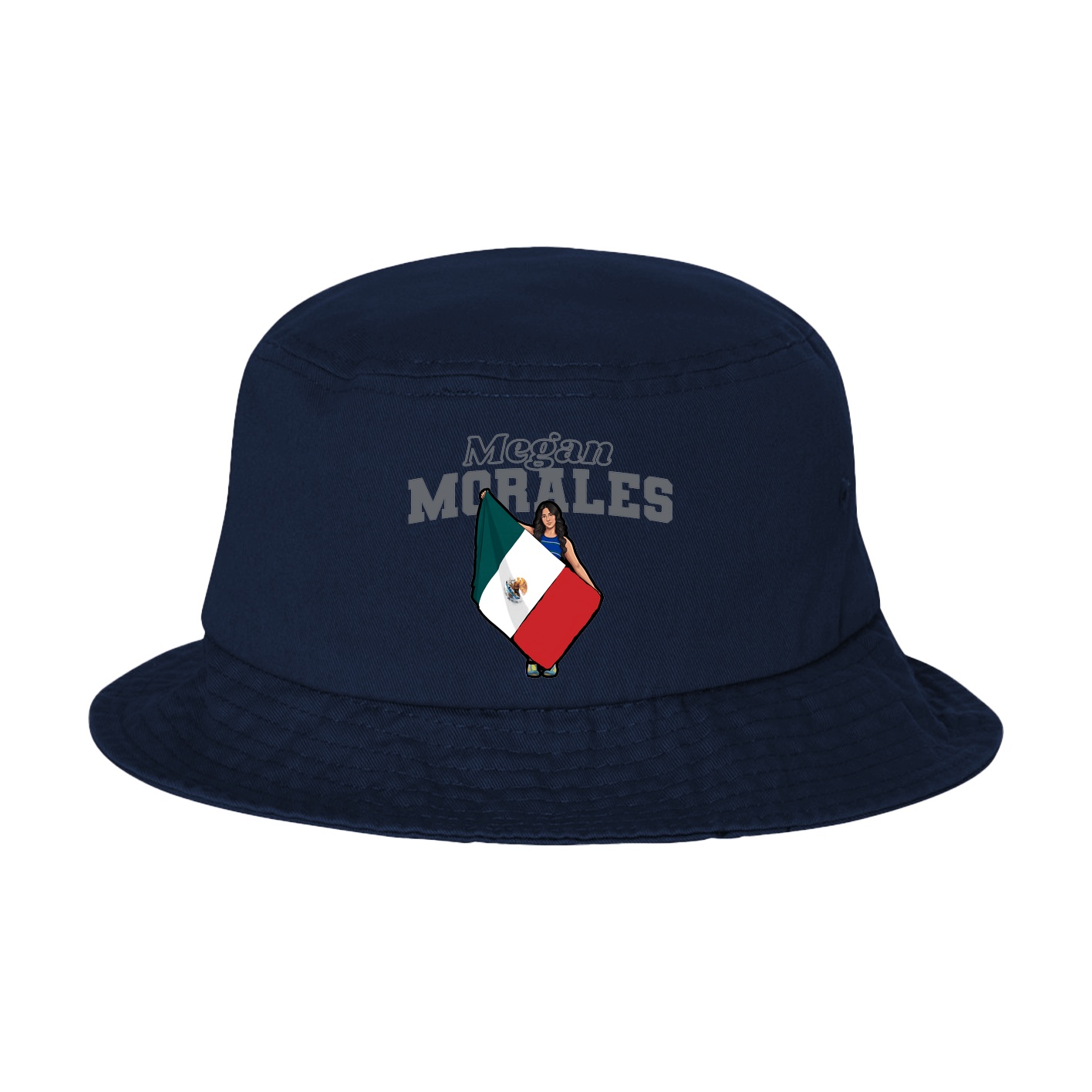 Bucket Cap — Name Arch in Navy