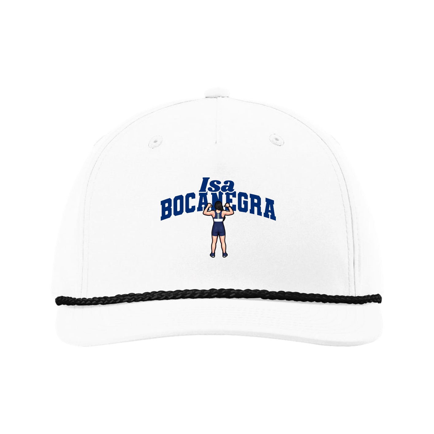 Five-Panel Classic Rope Cap — Signature Arch in White