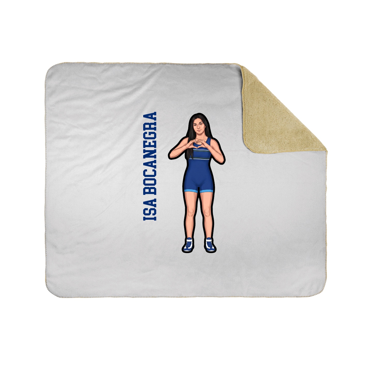 Throw Blanket — Name Vertical in White