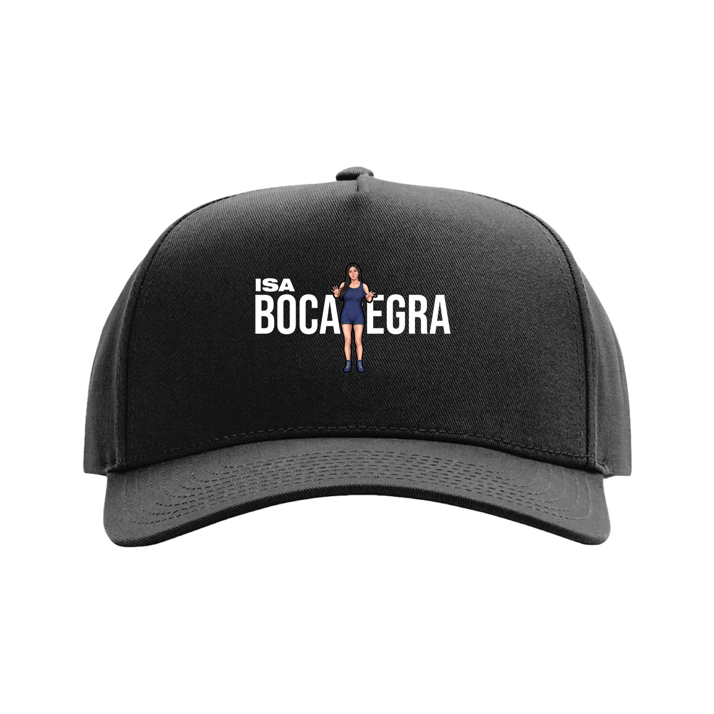 Full Fabric Five-Panel Champ Cap — Player Name in Black