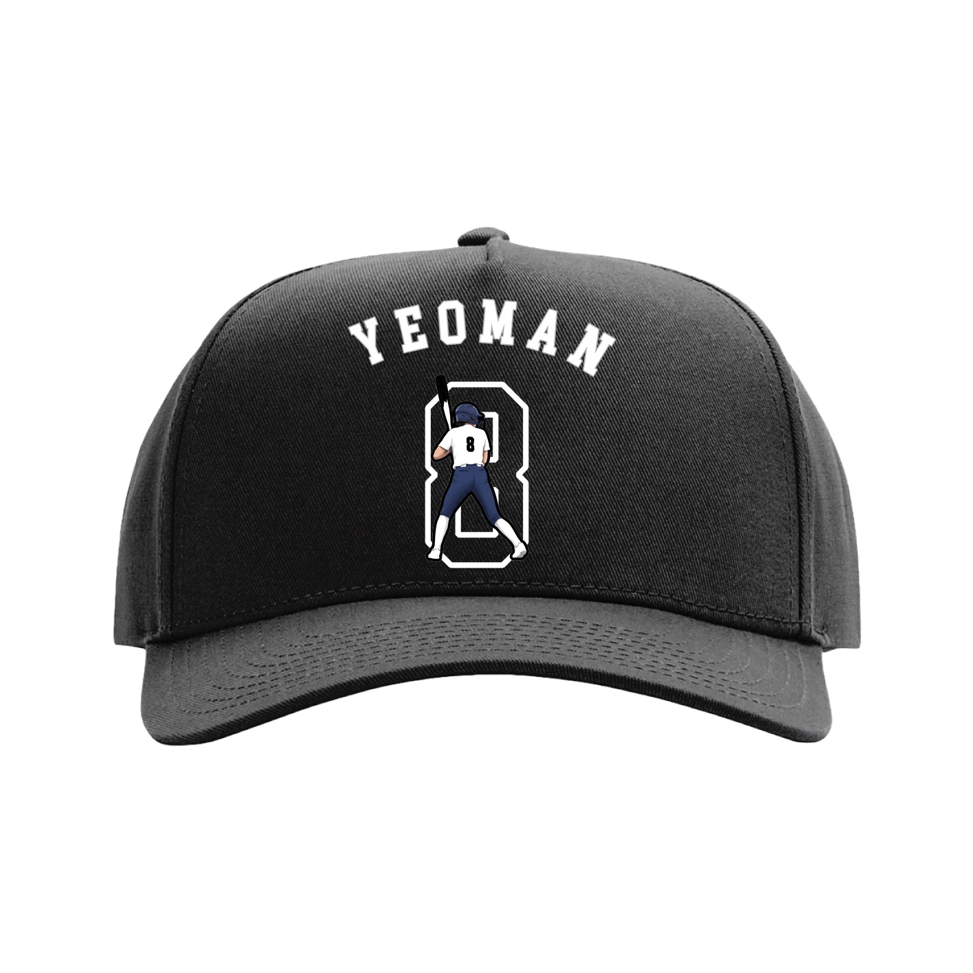 Full Fabric Five-Panel Champ Cap — Shirsey Arch in Black