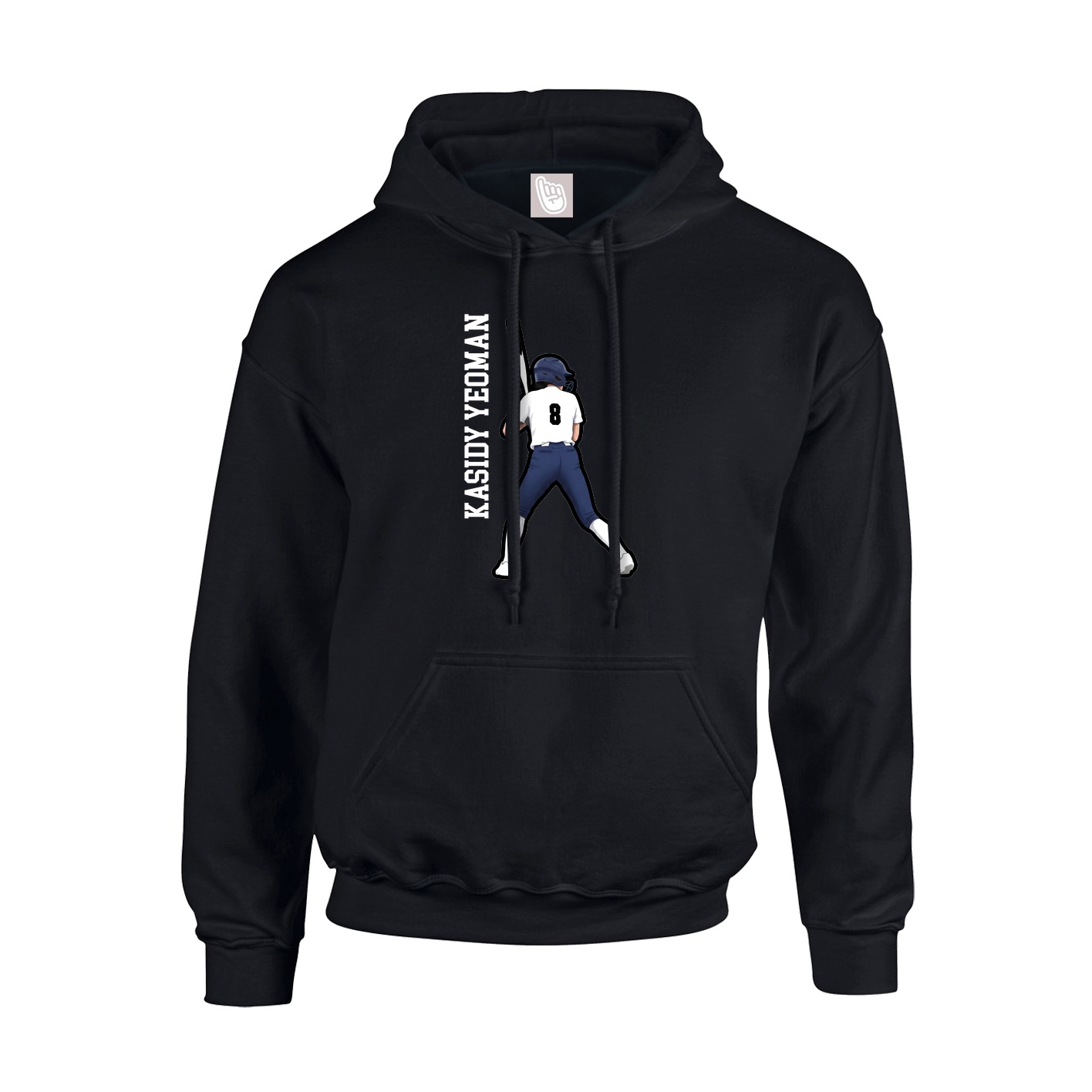 Youth Hoodie — Name Vertical in Black