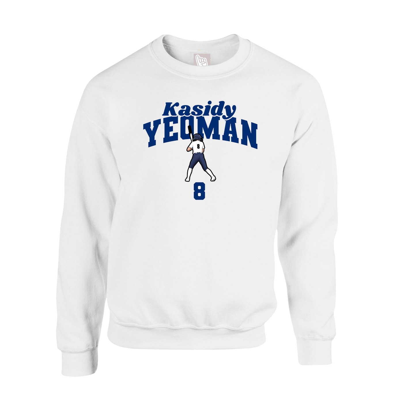 Fleece Crew — Signature Arch in White