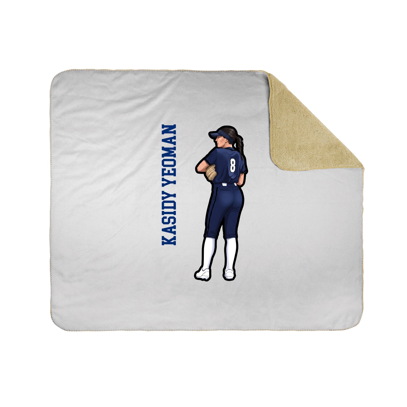 Throw Blanket — Name Vertical in White