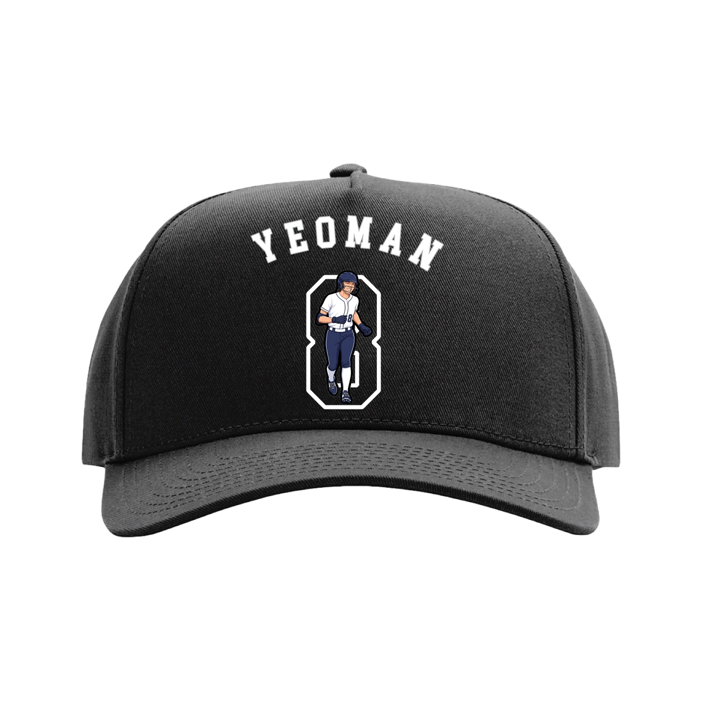 Full Fabric Five-Panel Champ Cap — Shirsey Arch in Black