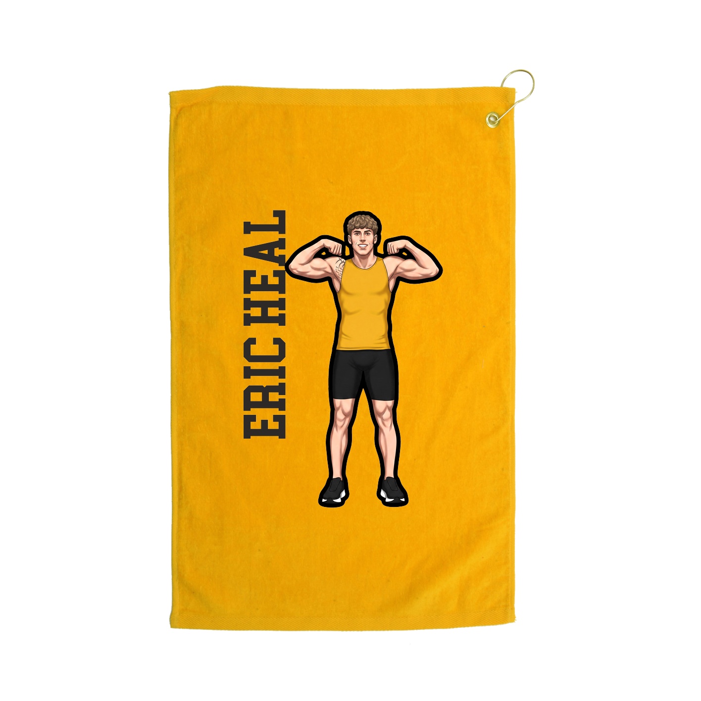 Golf Towel — Name Vertical in Gold