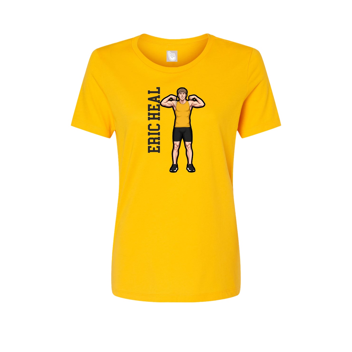 Fitted Women's Tee — Name Vertical in Gold