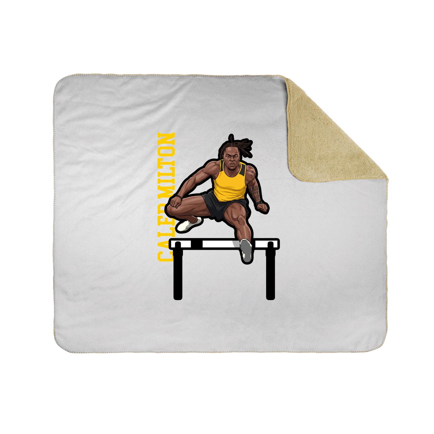 Throw Blanket — Name Vertical in White
